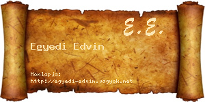 Egyedi Edvin névjegykártya